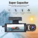 Dashcam Front and Inside,Car Camera Dash Cam for Cars,Driving Recorder with IR Night Vision,Loop Recording,Wide Angle Lens,3.16 Inch IPS Screen,Parking Mode (Black)