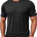 MAGCOMSEN Mens Workout Shirts Dry Fit Sun Protection Athletic Short Sleeve Shirt UPF 50+ Gym Running Swim Rash Guard Top (Black, XL)