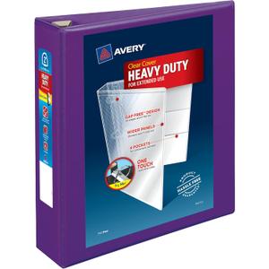 Heavy-Duty View 3 Ring Binder, 2" One Touch EZD Rings, 540-Sheet Capacity, 2.8 Inch Wide Spine, Great for Home, School Supplies, Office, or Organization Needs, 1 Purple Binder (79777)