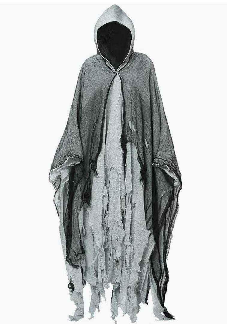 Hooked Cloak, Scary Halloween Costumes for Men, Black Cape for Adult Cosplay Props, Scream Costume for Women Gray Hooked Cloak, Scary Halloween Costumes for Men, Black Cape for Adult Cosplay Props, Scream Costume for Women Gray