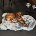 IHAPPYDOG Faux Fur Orthopedic Dog Bed, Memory Foam, Grey 60"x35"
Plush Washable Dog Rug with Waterproof Machine Washable Cover, Calming for Anxious Senior Dogs, Relieves Joints