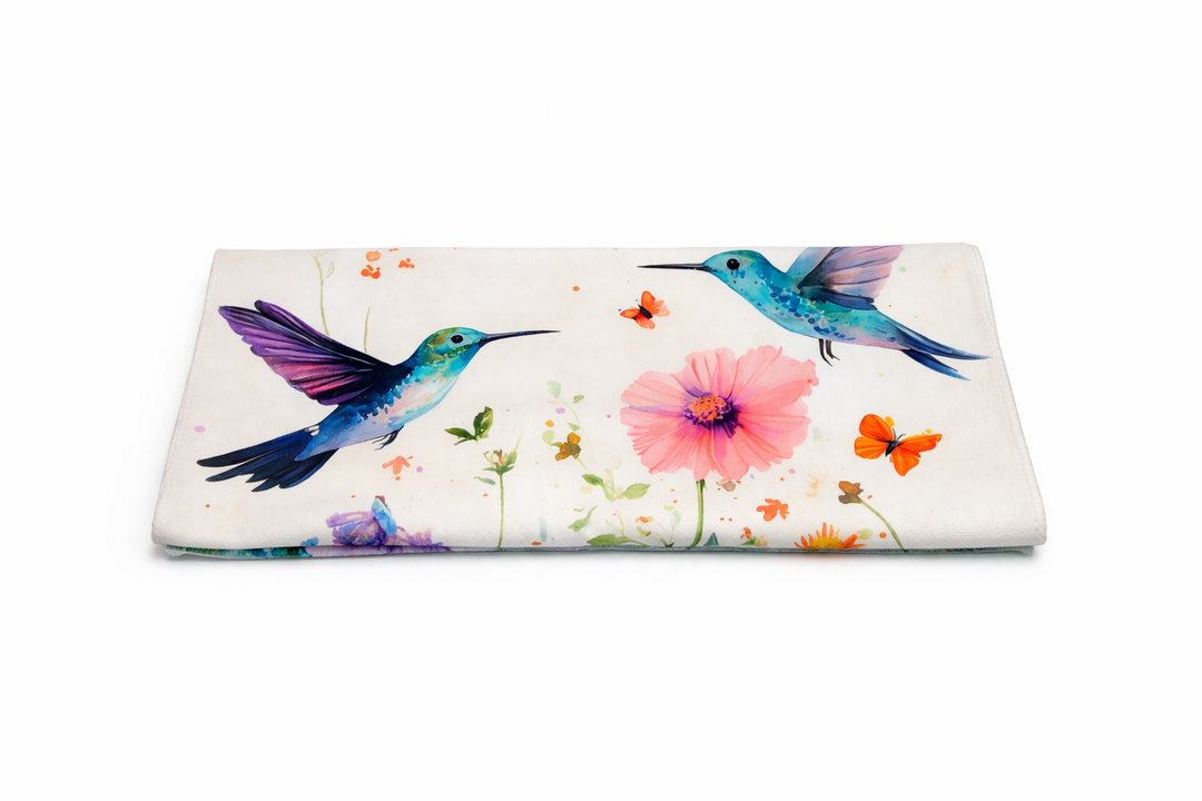 QUGRL Hand Towels for Bathroom Beautiful Tropical Bird Small Bath Towel 16x30 In Spring Hummingbird Decorative Kitchen Dish Towels Guest Fingertip Towel Washcloth for Spa Gym Sport