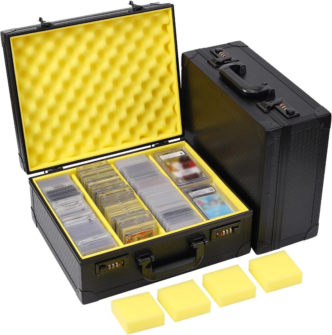 Toploader Storage Box Fit for PSA/CGC/BGS Graded Cards Slab Or 3" x 4" 35pt Rigid Card (Sports Card Storage Box Hold Top Loaders,Baseball Cards and Trading Card With Sleeves 600+)