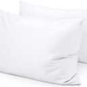 600 Thread Count Ultra Soft Egyptian Cotton Set of 2 Lumber Throw Pillowcase 12'' x 24'' with Envelope Closure, White Solid