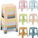 Leinuosen 6 Pcs Plastic Stool for Classroom 17.32 Inch Stackable School Stools Modern Portable Nesting Chair School Home Office (Morandi), 9.84 x 10.83 x 17.32 inches
