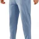 NORTHYARD Men's Cotton Athletic Jogger Sweatpants with Zipper Pockets Running Workout Gym Tapered Pants Comfy Lounge Pants (3X-Large, Grey Blue)
