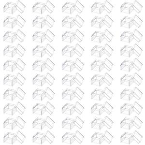 Dayaanee 50 Pack Mini Acrylic Box, Jewelry Box 1.15x1.15x0.87 Inch/29X29X22mm Small Square Acrylic Container Tiny Plastic Square Cube Containers with Lid Mini Storage Box for Candy Pill and Jewelry