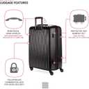 SwissGear 7272 Energie Expandable Hardside Luggage with Spinner Wheels and TSA Lock, Black, 3-Piece Set