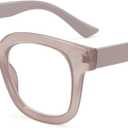 Madison Avenue Blue Light Blocking Glasses Oversized Fashion Blue Light Glasses for Women Anti Eyestrain & UV Protection Computer Eyeglasses (Milk Grey Brown)