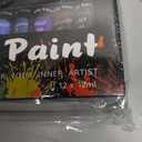 Acrylic Paint Set, 12 Rich Pigment Colors with 3 Art Brushes for Painting Canvas, Wood, Ceramic & Fabric, Rich Pigments Lasting Quality for Beginners, Students & Professional Artist, 2 pack