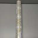 CiCiwind 17.3393.7 Peel and Stick Wallpaper White and Gold Geometric Wall Paper Modern Striped Contact Paper Removable Self Adhesive Wallpaper for Bedroom Bathroom Walls Covering