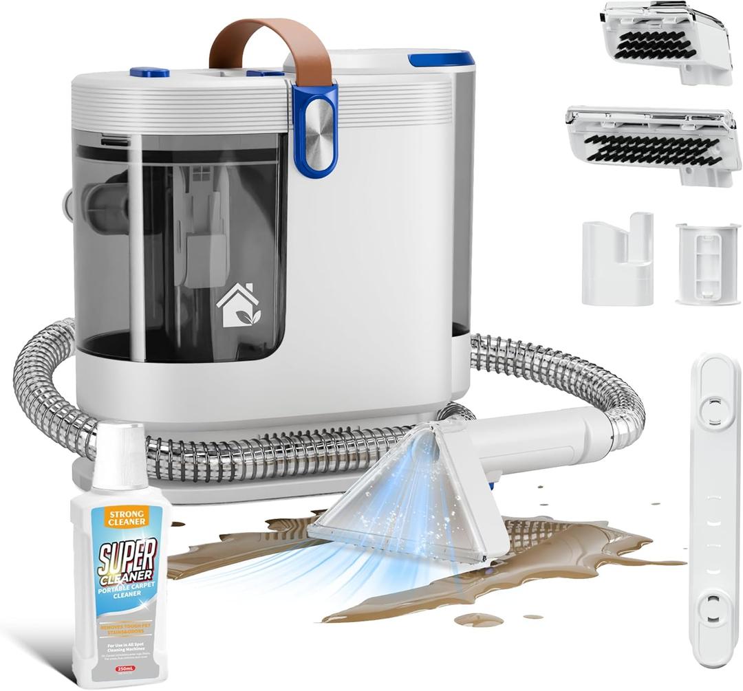 Portable Carpet Cleaner Machine, Carpet Shampooer, 15Kpa Upholstery Cleaner with 3 Tools, 54oz Large Water Tank, 16.4ft Power Cord, Spot and Stain Deep Cleaner for Rug, Couches, Car,azure