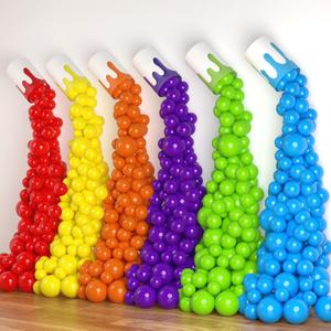 336 Pcs Art Painting Party Decorations Painting Birthday Party Supplies Splatter Paint Colorful Rainbow Latex Balloons Backdrop Decoration for Birthday Baby Shower Back to School Balloon Kit