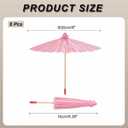 MECCANIXITY 6 Pcs Paper Umbrellas, 8" DIY Oiled Paper Painting Umbrellas for Photography Props Craft Party Wedding Decoration, Pink