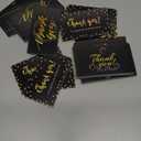 Thank You for Supporting My Small Business Cards, 6 Elegant Gold Foil Design Thank You for Your Order Appreciation Cards for Small Business Boutique Supplies（Black）