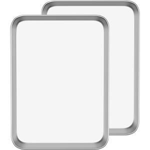 Baking Sheet Cookie Sheet Set of 2, Umite Chef Stainless Steel Baking Pans Tray Professional 16 x 12 x 1 inch, Non Toxic & Healthy, Mirror Finish & Rust Free, Easy Clean & Dishwasher Safe