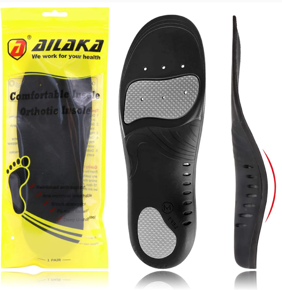 Ailaka Orthotic Cushion Arch Support Shoe Insoles for Men & Women