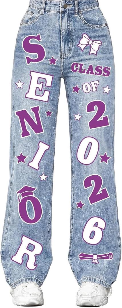 Gersoniel Class of 2026 Senior Iron on Transfers for Jeans Graduation Heat Transfer Stickers 2026 Senior Gift Decorations Iron on Patches for Backpack Jacket T-Shirt DIY Crafts(Purple)