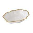 Pampa Bay Golden Salerno, Serving Bowl, 12" x 9" x 3" (White,Gold) 