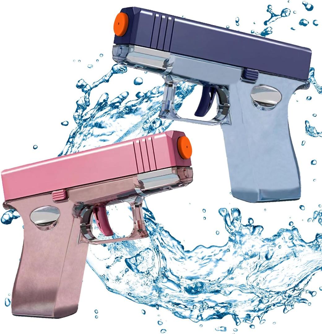 Generic Water Gun Squirt Guns for Kids 2 Packs, Water Blaster Toys for Boys Girls Toddlers, Outdoor Beach Swimming Pool Game Summer Toys (Blue and Pink)