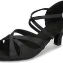 Women's Latin Dance Shoes Female's Ballroom Salsa Dance Shoes 2.5 3 Inch Heel, Size 6.5