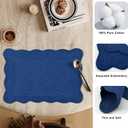 6 PC Quilted Placemats, 18"X13"Extra Large Cotton Placemats Set of 6, 100% Cotton Fabric Washable Cloth Table Mats for Kitchen & Dining Table - Soft &Easy Clean(Sapphire Blue, Rectangular)