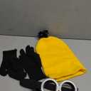 Happy Hippo Adult Costume Set, Yellow Beanie Hat, Black Gloves and Silver Goggles, Unisex