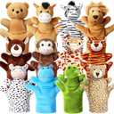 Hand Puppets for Kids, 12 Pcs Animals Plush Puppets Set for Toddlers, Small Stuffed Animals Bulk Pretend Play Plush Toys, Show Theater Graduation Gifts Classroom Reward Carnival Prizes for Girls Boys
