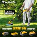 Houselife Cordless Weed Trimmer Compatible with Dewalt 20V Max Battery (No Battery) Lightweight Weed Eater & Weed Wacker with Auto Line Feed, 12" Cordless String Trimmer//Weedeaters for Lawn Garden (Yellow)
