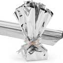 Hygloss Products Mylar Gift Wrap Roll - Great for Gift Bags, Baskets  24 Inch x 8.3 Feet, Silver (61205)