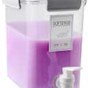 Laundry Detergent Dispenser Beverage Refrigerated Bucket with Faucet Fabric Softener Container for Detergent, Lemonade Juice, Milk, Fabric Softener, Bleaching Agent, 124oz, Grey (Gray)