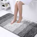 OLANLY Bathroom Runner Rugs 40x24, Extra Soft Absorbent Microfiber Bath Rugs, Rubber Backing, Quick Dry, Machine Washable Bath Mats for Bathroom Floor, Tub and Shower, Home Decor Accessories, Grey