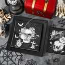 2 x 100Pcs Halloween Paper Napkin Skull Rose Crow Disposable Luncheon Napkin Double-Sided White Black Dinner Napkin for Home Party Table Decor
