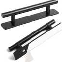 BaiNong 2 Pack Stick on Handle 5-3/4 inch Matte Black self Adhesive Cabinet Handles Kitchen Adhesive Drawer pulls no Drill Drawer pulls for Closet Sliding Shower Door