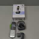 Panasonic Compact Cordless Phone with DECT 6.0, 1.6" Amber LCD and Illuminated HS Keypad, Call Block, Caller ID, Multiple Display Languages - 1 Handset - KX-TGB810S (Black/Silver)