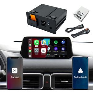 Mazda Apple CarPlay & Android Auto Retrofit Kit (2025 Upgrade) - OEM TK78-66-9U0C Hub for MZD Connect - Compatible with Mazda 2/3/6/CX-3/CX-5/CX-9/MX-5 (2015-2020 Models) (P2)
