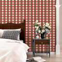 Retro Plaid Peel and Stick Wallpaper Vintage Argyle Geometric Plaid Contact Paper Checkered Wallpaper for Bedroom Kitchen Cabinet Self Adhesive Christmas Decorations Wall Paper 17.5"118"