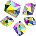 DONGZHOU Sew On Rhinestones Glass sew on Rhinestones Cosmic Glass Flat Back Sew on Rhinestone Gemstone Strass for Costume, Clothes, Garments, Jewelry, Belt，Shoes and DIY Crafts