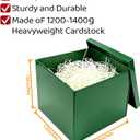 PACKGILO Large Green Gift Box with Lid 12x12x10 Inches Green Box, 1 Count