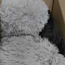 HACHIKITTY Calming Donut Cuddler Dog Bed, Round Fluffy Pet Bed for Large Dogs,Washable, Large, Gray, 30''