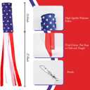 USA 4th of July Decorations Outdoor - 2 Pack American USA Flag Windsocks Stars & Stripes Patriotic Decorations for Hanging Yard and Garden, Water-Proof Fade Resistant Wind Sock (40 Inch)