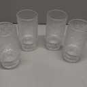 Drinking Glasses Set of 4, 16oz Textured Flower Design Cocktail Glasses, Stackable Old Fashioned Glass Cups, Vintage Glassware for a baby Shower Wedding for Kitchen and Bar - Dishwasher Clear