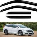 4PC Rain Guards for 2012-2015 Honda Civic Sedan Window Visors for 12-15 Civic w/ 4 Doors Models Only Deflectors Sun Shades Vent Tape On Out Channel