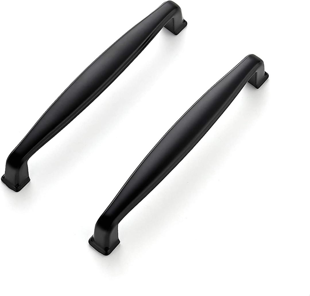 Ravinte 5 Pack 5 Inch Kitchen Cabinet Handles Matte Black Pulls Black Drawer Pulls Kitchen Cabinet Hardware for Cupboard Drawer Handles