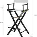 Casual Home 30" Director's Chair Black Frame-with White Canvas, Bar Height