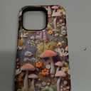 STARVIP for iPhone 14 Pro Case, Wireless Charging Compatible, Dual-Layer Soft Silicone + Hard Shell with Cute Aesthetic Wildflower Design,Protective Phone Cover for Women - Mushroom Forest