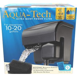 Aqua-Tech Ultra Quiet Power Filter, For Aquariums 10-20 Gallons