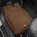 Motor Trend FlexTough Deep Dish All-Weather Floor Mats, Waterproof Trim-To Fit Mats for Cars, Trucks, SUVs - Universal Automotive Floor Liners, Car Accessories, Brown