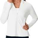 Rdruko Women's UPF 50+ Lightweight Athletic Jackets Sun Protection Full Zip Long Sleeve Packable Workout Shirts Running, Large 