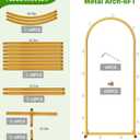 Metal Arch Backdrop Stand Wedding Arch frame Set of 3 (7.2FT/6.6FT/6FT) Gold Backdrop Arch Stand for Wedding Ceremony Birthday Party Baby Shower Graduation Ceremony Decoration